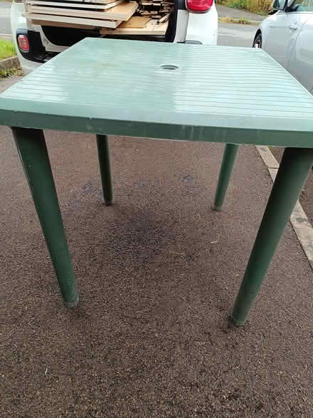 Photo of free Green plastic garden table (Caerphilly CF83) #1
