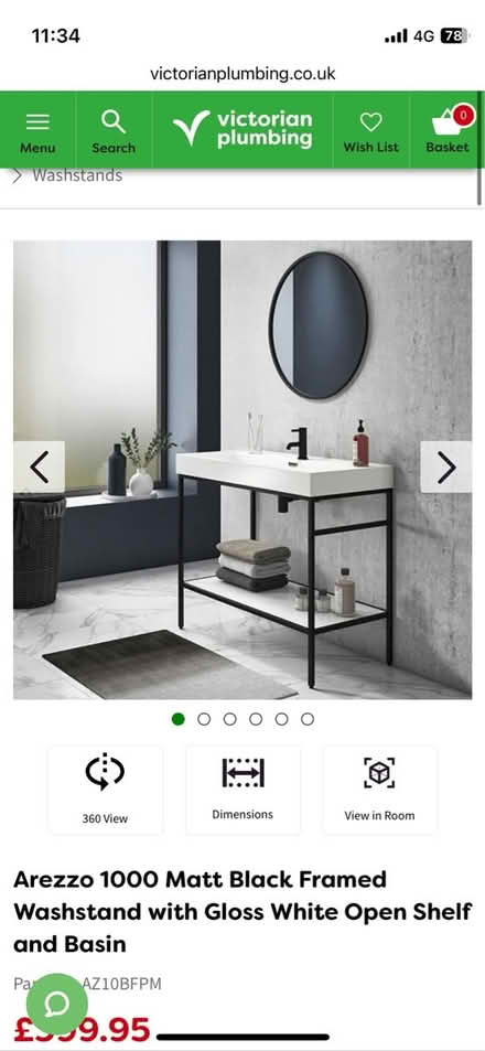 Photo of free Black framed washstand, NO BASIN (Crouch End N8) #2
