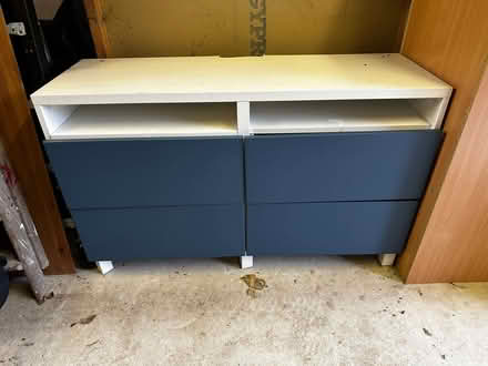 Photo of free Blue and white drawer and shelf sideboard/media unit (Gleadless Common S12) #1