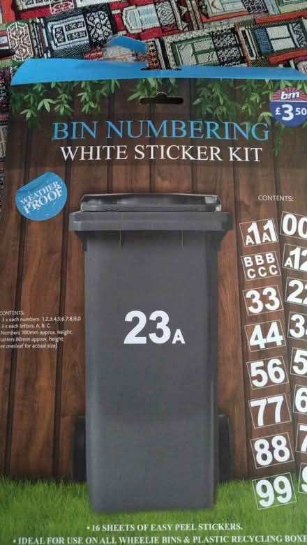 Photo of free Wheeled bin numbers and letters (Leckhampton GL53) #1