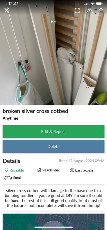 Photo of free Silver cross cot bed (Chorlton M21) #2