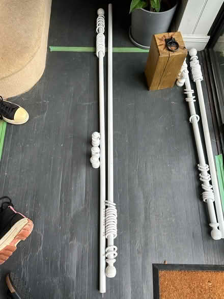 Photo of free Large White curtain pole (Burton green) #1