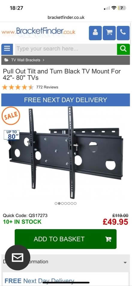 Photo of free Extendable arm tv bracket (Palmers Green N14 7) #3