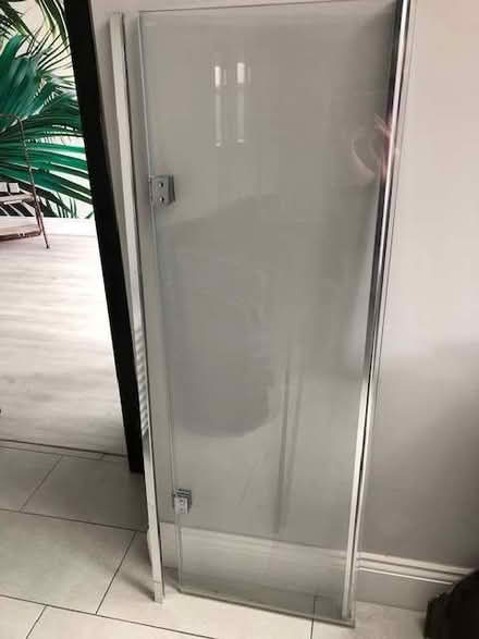 Photo of free Bath screen - 2 panel, straight, silver effect frame (Haslucks Green B90) #1