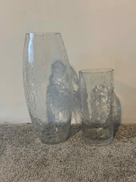 Photo of free 2 cracked glass effect vases (Heysham LA3) #1
