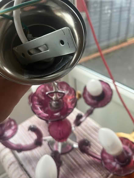 Photo of free Purple chandelier light fitting (Copley Hill WF17) #2
