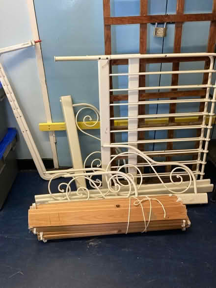 Photo of free White metal ikea kids single bed (Bow E3) #1