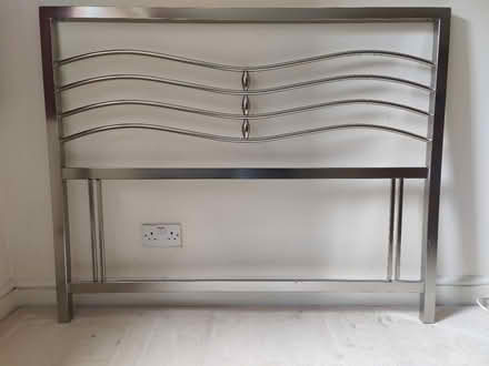 Photo of free Double bed (4 ft 6) metal headboard (Finchley N3) #1