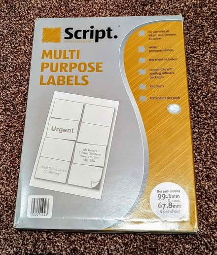 Photo of free A4 sheets of sticky labels, 2 packs (Clitheroe BB7) #1