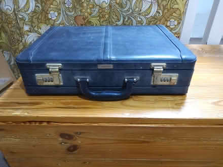 Photo of free Black leather briefcase with combination locks (Stokegorse SY7) #2