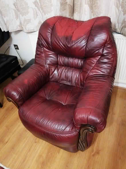 Photo of free one seat sofa mahogny real leather (RG31) #1