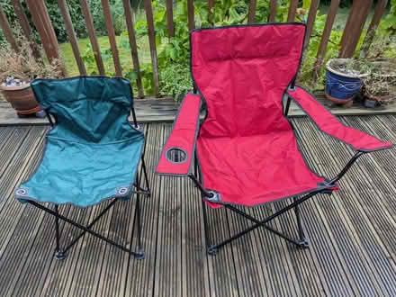 Photo of free Two folding camping chairs, one large, one small (Lemsford AL8) #1
