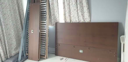 Photo of free Kingsize Ikea MALM bed in brown, disassembled, ready collect (Southwick BN42) #2