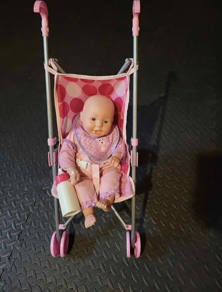 Photo of free Baby doll, bottle and stroller (19446) #1