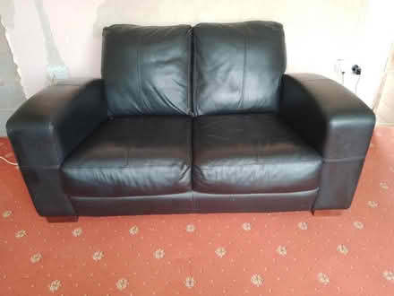 Photo of free Black Leather 2 seater sofa (Hatfield DN7) #1