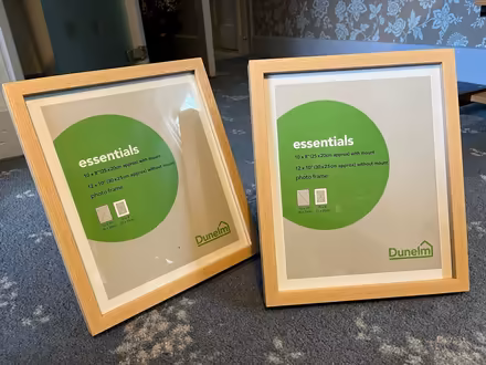 Photo of free Large wooden picture frames x2 (CB2) #1