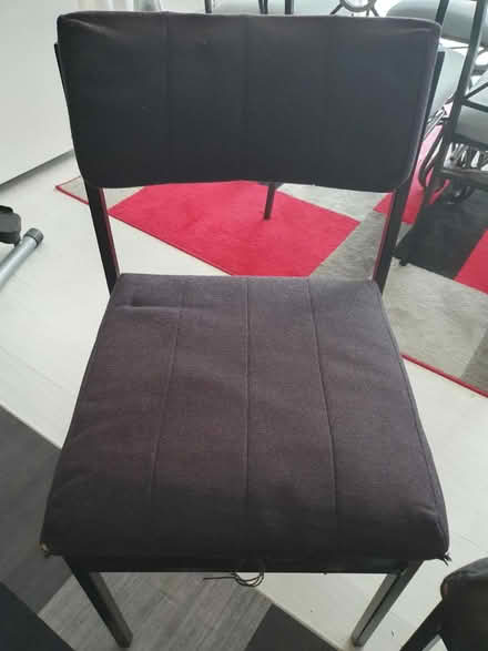 Photo of free 2 stacking black metal frame chairs (Hounslow TW5) #3