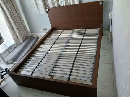 Photo of free Kingsize Ikea MALM bed in brown, disassembled, ready collect (Southwick BN42) #1
