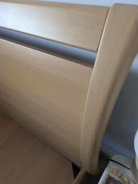 Photo of free Standard double bed frame- beech wood effect. (Dearham CA15) #2
