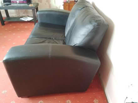 Photo of free Black Leather 2 seater sofa (Hatfield DN7) #2