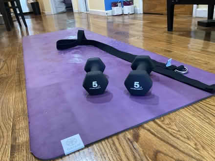 Photo of free Yoga mat, strap, 5lb weights (Bed Stuy (Brooklyn)) #2