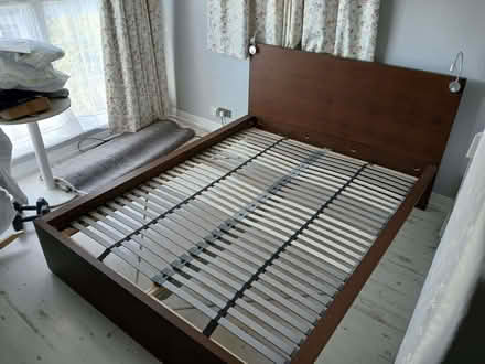 Photo of free Kingsize Ikea MALM bed in brown, disassembled, ready collect (Southwick BN42) #3