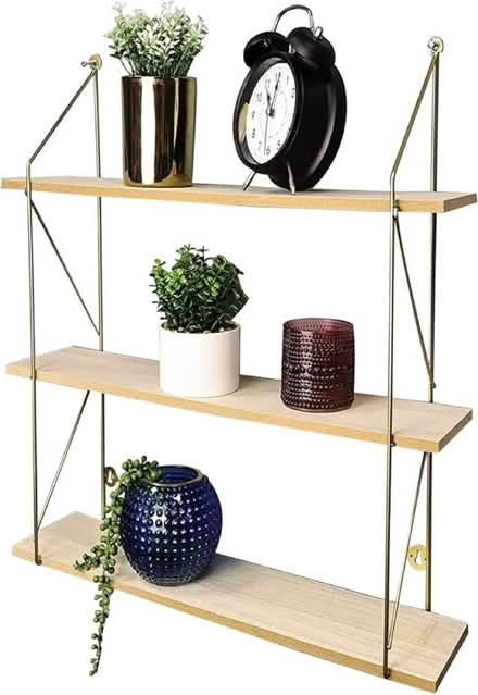 Photo of free 3 tier gold floating shelf (Splott CF24) #2