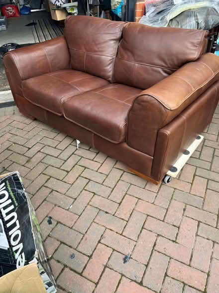 Photo of free Brown Leather sofa (Cummersdale CA2) #1