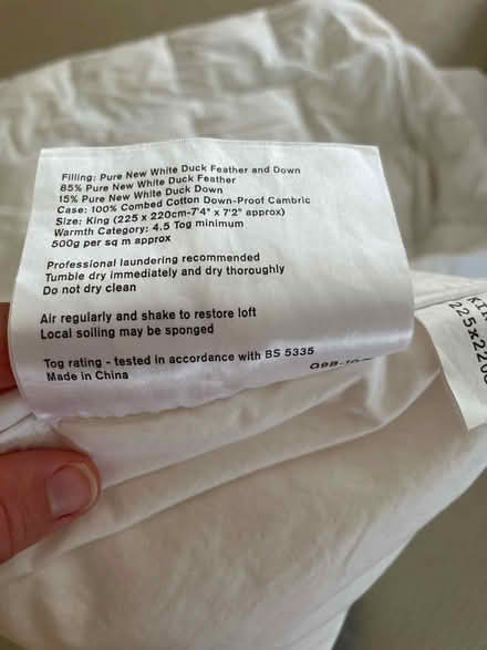 Photo of free John Lewis king-size duvet (Doynton, BS30) #3