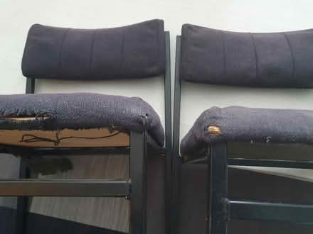 Photo of free 2 stacking black metal frame chairs (Hounslow TW5) #2