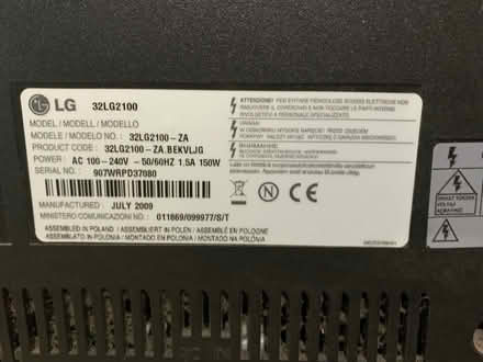 Photo of free 32inch LG TV (Hoole CH2) #2