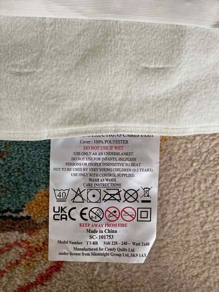 Photo of free Electric blanket, kingsize (Littleworth OX33) #2