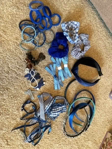 Photo of free Selection of children school blue hair stuff (Foxholes SG13) #1