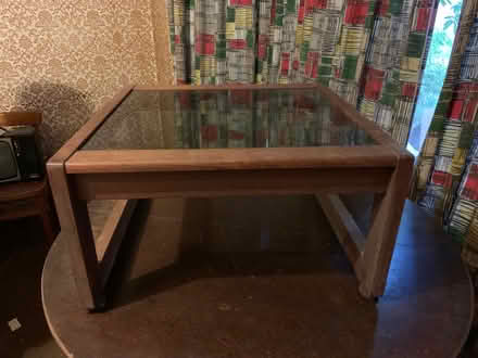 Photo of free Solid wood coffee table with smoked glass (Rusthall TN3) #2
