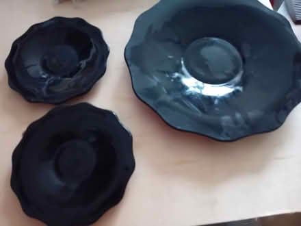 Photo of free 1950s black glass.cake plates (BH9) #1