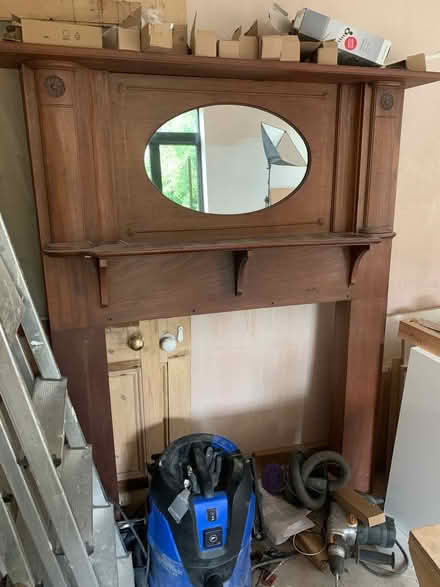 Photo of free 1930’s fire surround, wood, mirror (S7 Netheredge) #1