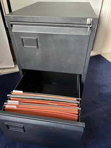 Photo of free Black 2 drawer filing cabinet with 2 jeys (Widmer End HP15) #4