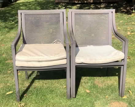 Photo of free 4 Metal Garden Chairs with Cushions (Kingsthorpe) #1