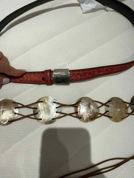 Photo of free Belts leather red and beige with mother pearl (Tottenham N17) #2