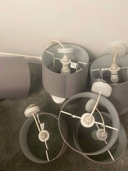 Photo of free 10 Grey light fixtures with bulbs (DA12) #1