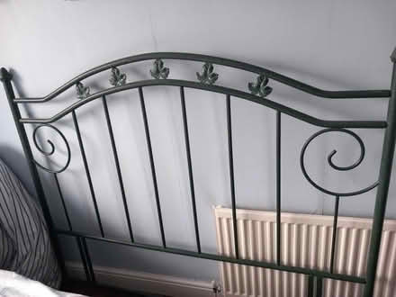 Photo of free Green metal headboard (Lichfield) #1