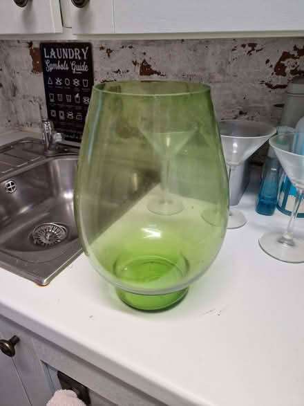 Photo of free Large green glass vase (Matlock DE4) #1