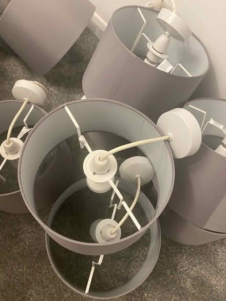 Photo of free 10 Grey light fixtures with bulbs (DA12) #2