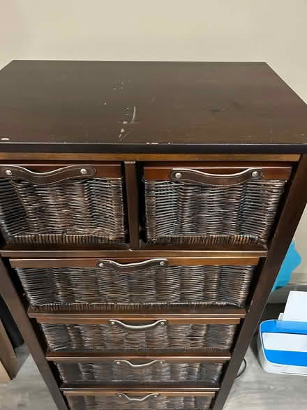 Photo of free 4 + 2 drawer wicker cabinet (Huron Road and Strasburg) #1
