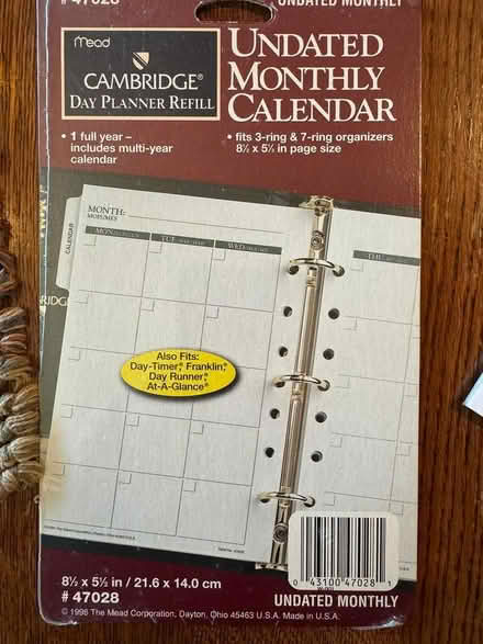 Photo of free Day Planner Refill Packages (Near Pico-Robertson area) #1