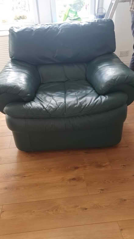 Photo of free Green leather large comfy chair (Easter Road, EH7) #2