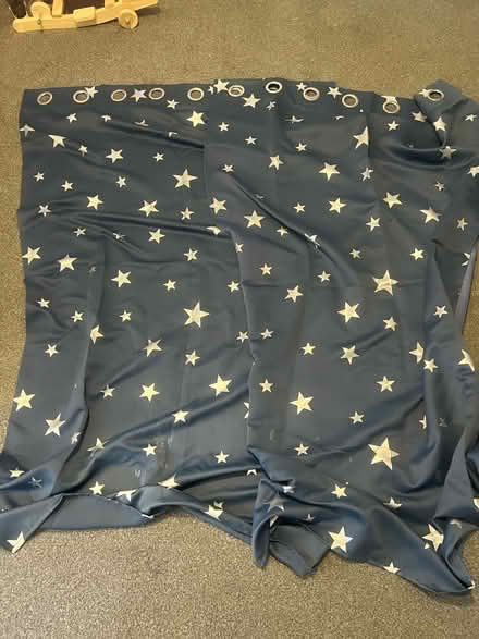 Photo of free X 2 blue & silver curtains (Camberwell, SE5) #1