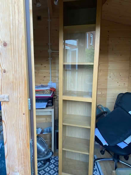 Photo of free Glass fronted cabinet with shelves (Frogmore GU17) #1