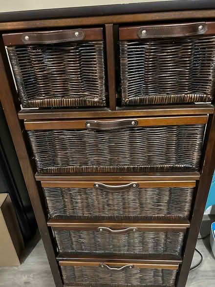 Photo of free 4 + 2 drawer wicker cabinet (Huron Road and Strasburg) #2