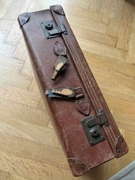 Photo of free Old leather suitcase (NW2) #2